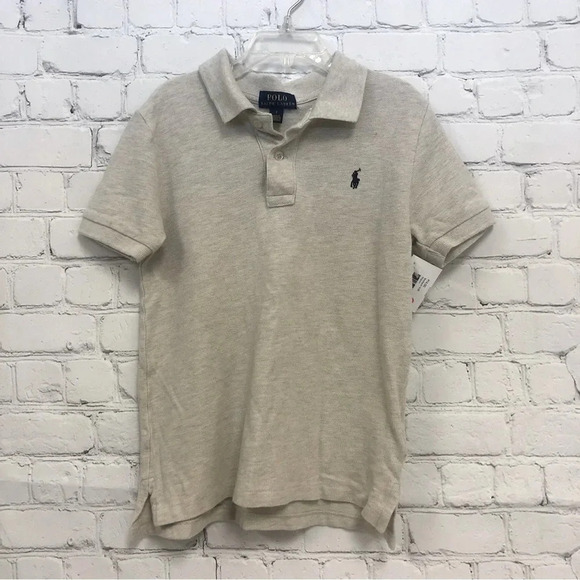 Polo Ralph Lauren Tan Button Up Shortsleeve Shirt  size 7 - Picture 1 of 4
